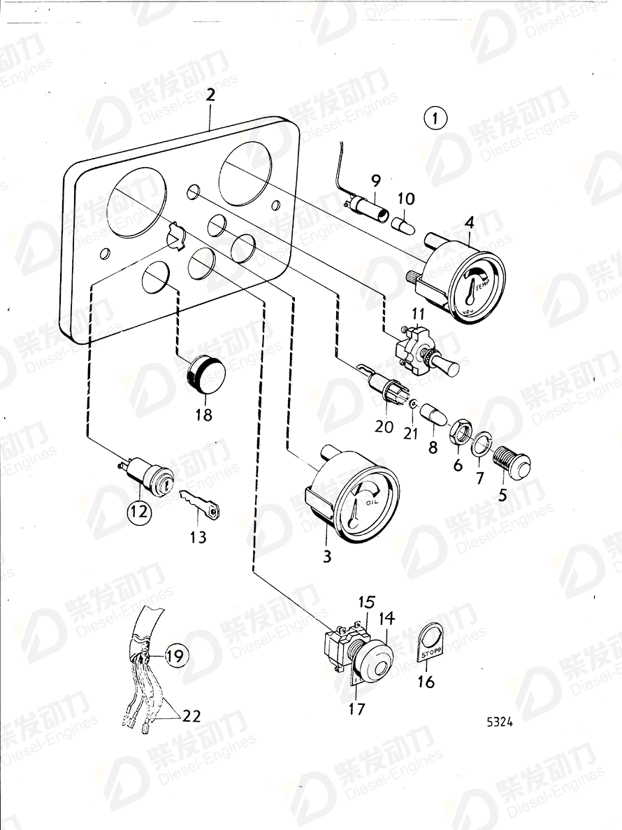 VOLVO Switch device 843837 Drawing